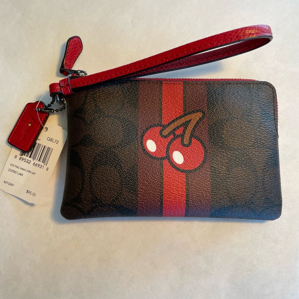 Coach Pac Man Corner Zip Wristlet